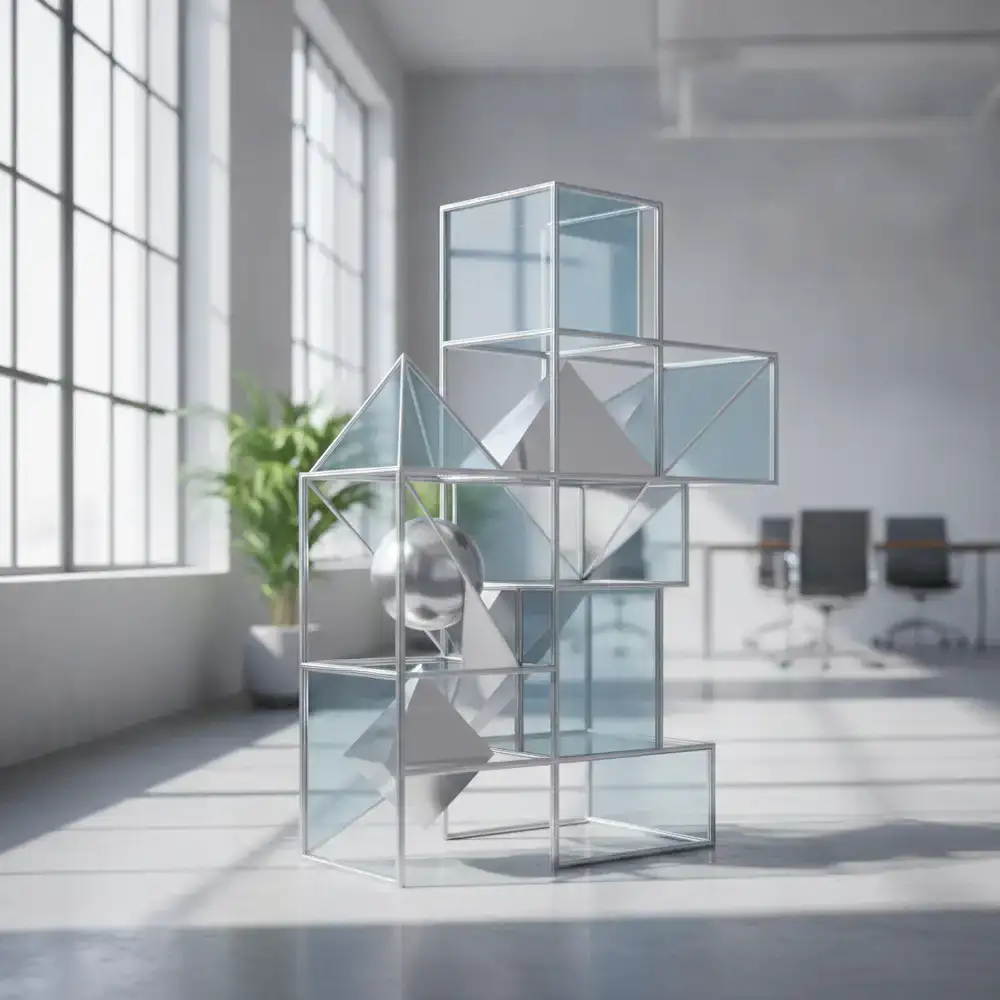 Abstract geometric shapes representing structured support